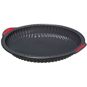 Secret de Gourmet Taarten bakken bakvorm/bakgerei Backery Pro - siliconen - anti-aanbak laag - zwart - 26 x 3.6 cm