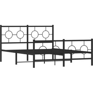 vidaXL - Bedframe - met - hoofd- - en - voeteneinde - metaal - zwart - 140x200 - cm