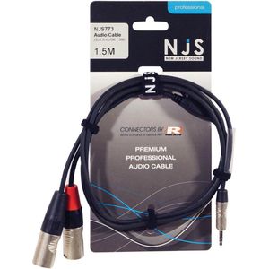 NJS 3,5 mm Stereo Audio Jack naar 2 x XLR-Male Signaal kabel (1,5 Meter)
