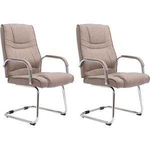 JGS® - Luxe Set van 2 Attila Cantileverstoelen: Stijlvol en Belastbaar tot 180 Kg, Kleur: Taupe