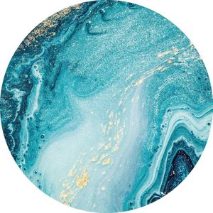 Vloerkleed vinyl rond | Blue lagoon | 120 Rond | Onze materialen zijn PVC vrij en hygienisch
