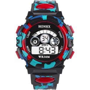 Fako® - Kinderhorloge - Honhx Camouflage - Rood