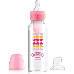 Dr. Brown’s Bottle to Sippy Starter Kit Babyfles - Smalle halsfles - 250 ml - Roze