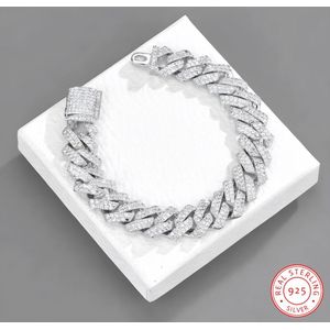 Soraro Chain Armband Zilver Zirkonia Ice | Exclusieve Geschenkverpakking | Mooie Cadeauverpakking | Zilver | Cadeau | Ice | Witgoud Verguld | Vaderdag | Vaderdag Cadeau