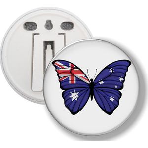 Button Met Clip - Vlinder Vlag Australië