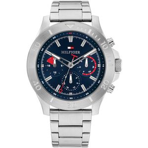 Tommy Hilfiger TH1792113 BRYAN Heren Horloge - Mineraalglas - Staal - Zilverkleurig - 46 mm breed - Quartz - Vouw/Vlindersluiting - 5 ATM (douchen)