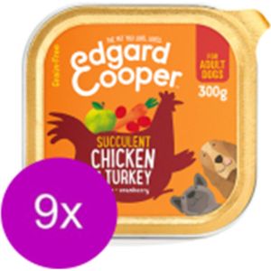 9x Edgard & Cooper Kuipje Kip & Kalkoen - Hondenvoer - 300g