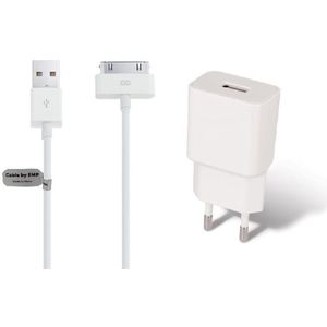 OneOne 2A lader + 2,0m USB kabel. Universele oplader adapter past op Apple iPhone 3G, 3Gs, iPhone 4, 4s, iPad 1, iPad 2, iPad 3, iPod Classic, iPod Mini, iPod Nano 1, 2, 3, 4, 5, 6, iPod Touch 1, 2, 3, 4