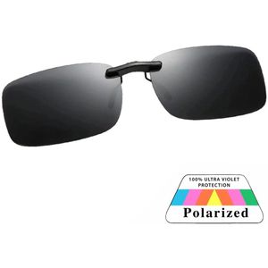Fako Sunglasses® - Clip On Voorzet Zonnebril - Overzet Clip-on - Polariserend - Polarized - Small - 135x37mm - Zwart