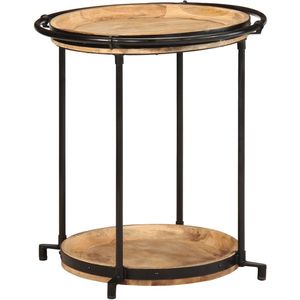 vidaXL - Bijzettafel - Ø55x60 - cm - massief - mangohout