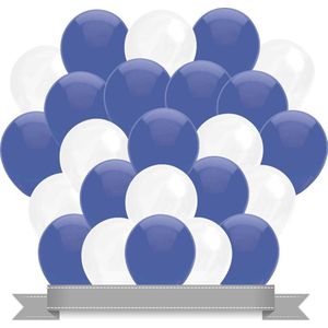 Ballonnen Donker Blauw / Wit (30ST)