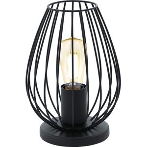 Bureaulamp - NEWTOWN 1 lichtbron - vintage - tafellamp - bedlampje - staal - zwart - E27 fitting - schakelaar