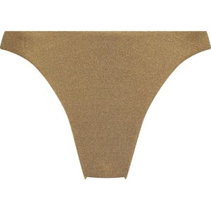 Hunkemöller Dames Badmode Hoog uitgesneden Bikinibroekje Goldie Shimmer - Geel - maat L