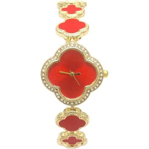 Horloge Klaver - Kast 38 mm - Metaal - Rood