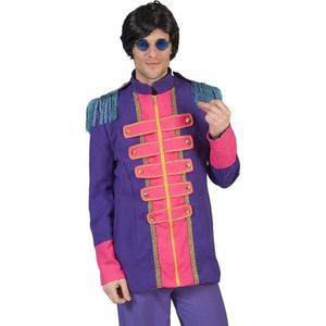 Funny Fashion - Beatles Kostuum - Beatles Lonely Hearts Club Band Jas Paars Man - Paars - Maat 52-54 - Carnavalskleding - Verkleedkleding