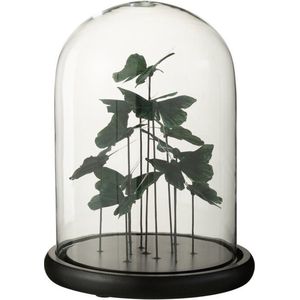 J-Line Stolp Vlinders Glas Donker Groen Large