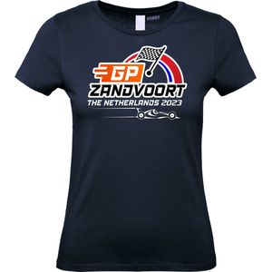 Dames T-shirt Teller GP Zandvoort The Netherlands 2023 | Formule 1 fan | Max Verstappen / Red Bull racing supporter | Navy dames | maat S