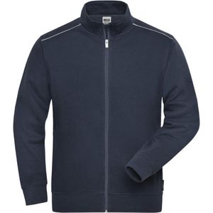 James & Nicholson Solid sweater jas met rits JN894 heren - Marine - XXL