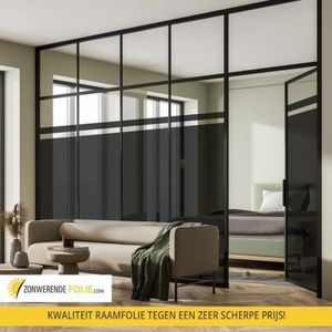 Zwart raamfolie Extreem HR++ - extreem zwarte raamfolie -  52 x 600 cm - zelfklevend - UV bestendig - voor alle soorten glas