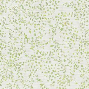 Bloemen behang Profhome 397472-GU vliesbehang hardvinyl warmdruk in reliëf licht gestructureerd met bloemmotief mat groen wit crèmewit 5,33 m2