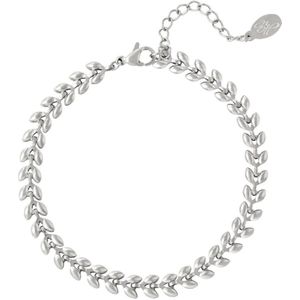 Bracelet leafs - Yehwang - Armband - 16 + 3 cm - Zilver