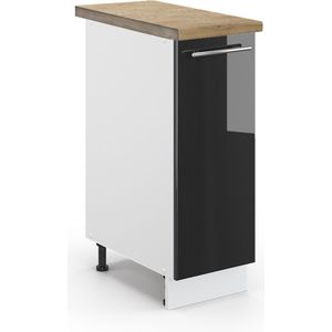 Vicco Fame-Line Keuken Apotheekkast – 30 cm , WB Eik Antraciet Hoogglans , WB Eik
