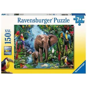 Olifanten in de Jungle Puzzel (150 XXL stukjes, Dieren thema)