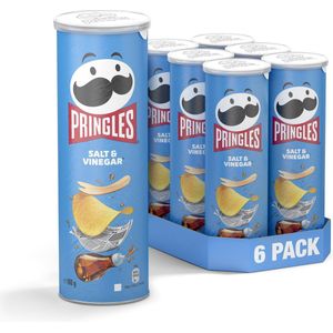 Pringles Chips Salt & Vinegar - 6 x 165 gr - Voordeelverpakking