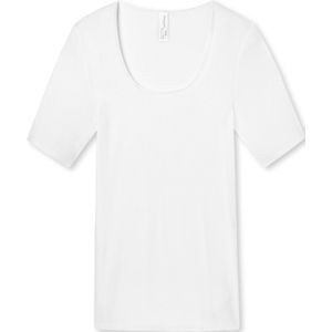 SCHIESSER Luxury T-shirt (1-pack) - dames shirt korte mouwen wit - Maat: 46