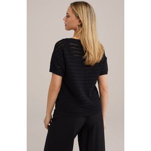 WE Fashion Dames gebreide trui met opengewerkt dessin
