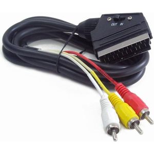 Cablexpert SCART/3 x RCA 1,8 m SCART (21-pin) Zwart