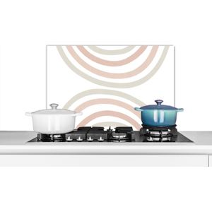 Spatscherm keuken - Pastel - Design - Regenboog - 60x40 cm - Keuken achterwand - Spatscherm
