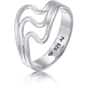 Elli Dames Ring zonder Stenen Dames Golven 925 Sterling Zilver Zomer / strand
