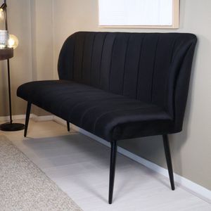 Eetkamerbank 160cm Sally velvet zwart bank
