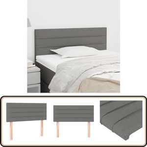 vidaXL Hoofdbord - 80x5x78/88 cm - Stof - Donkergrijs Hoofd Bord - Hoofdkussen - Beddecoratie - Slaap Accessoires - Donkere Kleuren