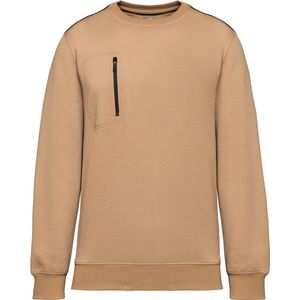 WK. Designed To Work Day To Day unisex sweater met zip contrasterende zak WK403 - Camel / Black - XXL