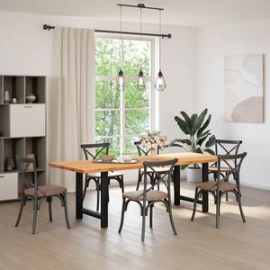 vidaXL Eettafel rechthoekig 240x90x74 cm massief eikenhout lichtbruin - Eettafel - Eettafels - Eetkamertafel - Keukentafel