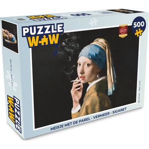 Puzzel Meisje met de parel - Vermeer - Sigaret - Legpuzzel - Puzzel 500 stukjes