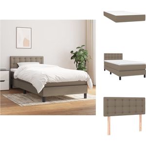 vidaXL Boxspringbed - Comfort - Bed - 203 x 100 x 78/88 cm - Taupe - stof - multiplex en bewerkt hout - 100% polyester - Pocketvering matras - Middelharde ondersteuning - Huidvriendelijk topmatras - Inclusief montagehandleiding - Bed