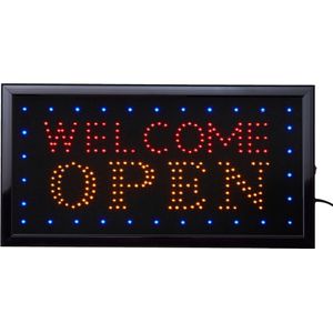 Led bord – Welcome open - 50 x 25cm - Led verlichting - Bar Decoratie - Light box - led borden - Decoratie - LED - Led decoratie - Cave & Garden