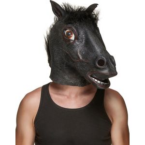 Zwarte paard masker voor volwassenen  - Verkleedmasker - One size