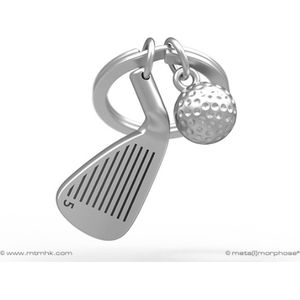 Metalmorphose Golf Club Sleutelhanger 3D Mat Zwart