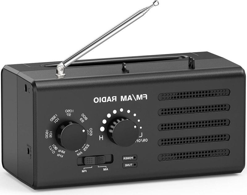 oCreon Transistorradio AM/FM Draagbare Radio Beste Ontvangst USB Stroom Hoofdtelefoon Camping Thuis