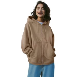 Trendyol Indigo Dik Fleece Sweatshirt Met Capuchon, Oversized/Brede Pasvorm Twoaw21Sw0840