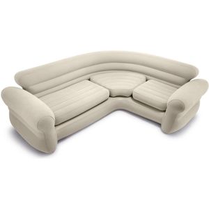Intex Opblaasbare hoekbank - beige - 257x203x76 cm (bxlxh)