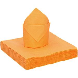 Santex feest servetten oranje - 25x stuks - groot - 40 x 40 cm - papier