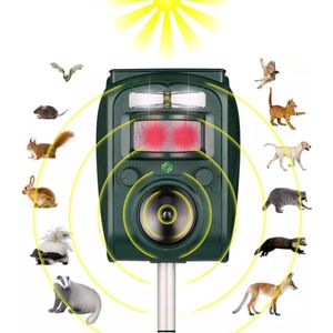Ultrasone Dierenverjager op Zonneenergie - Kattenverjager - Kattenschrik - Marterverjager - Vogelverjager - Kattenschrik - Ultrasone Vogelsverschrikker en andere dieren