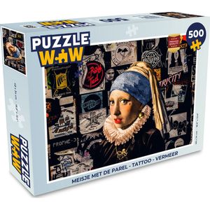 Puzzel Meisje met de Parel - Tattoo - Vermeer - Legpuzzel - Puzzel 500 stukjes