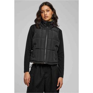 Urban Classics - Reversible Cropped Puffer Mouwloos jacket - XL - Zwart/Geel