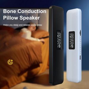 Bluetooth 5.3 Beengeleidingskussenluidspreker met Digitaal Display - Volumeregeling - Adaptieve Ruisonderdrukking - 20 Uur Afspelen voor Volwassenen en Baby's - WHITE